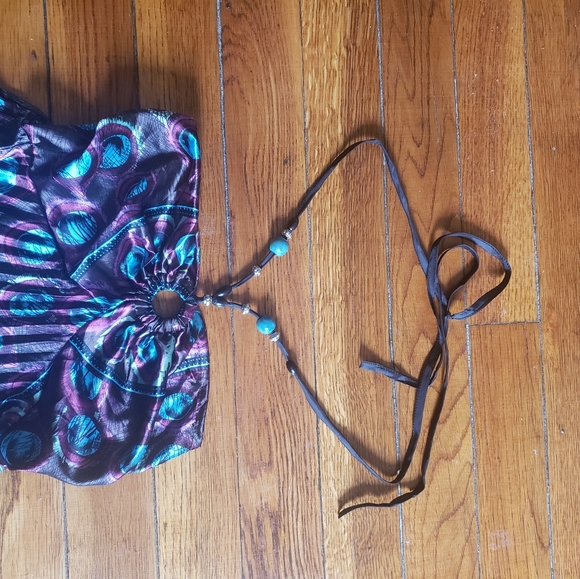 NWOT HandMade Peacock Maxi Dress - Picture 7 of 7